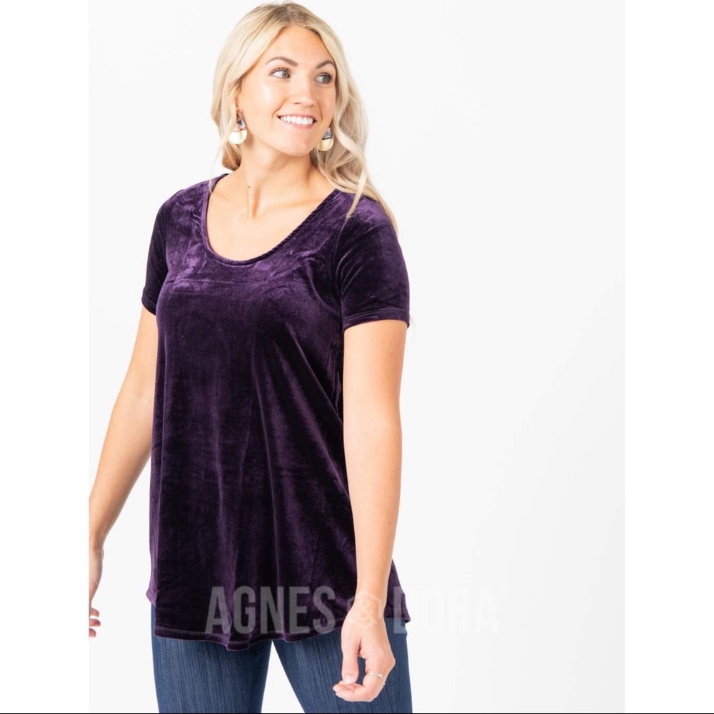 Agnes & Dora Everyday Tee Velvet Deep Purple Hi Lo